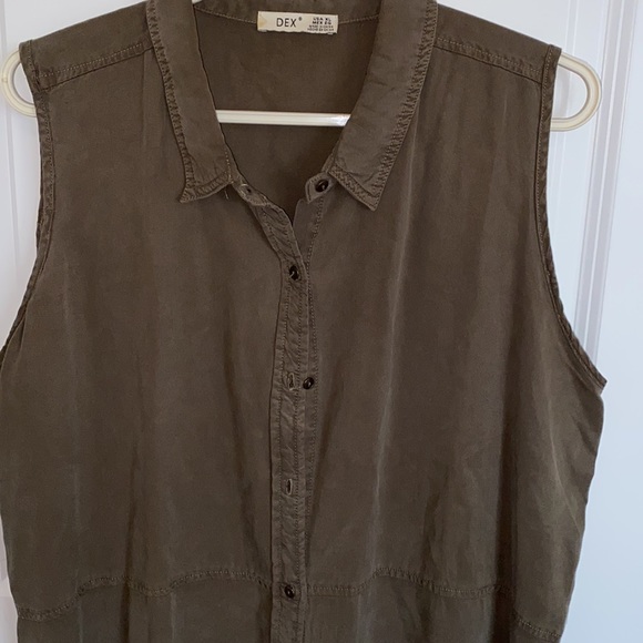 Dex Button Up Sleeveless Shirt Dress - Picture 3 of 5